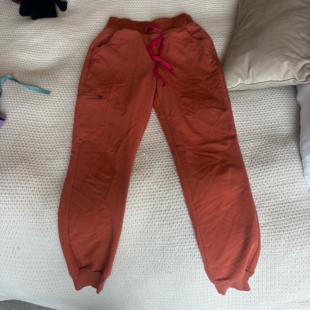 Figs Burnt Orange Jogger scrub pants